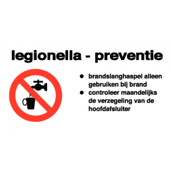 Legionella preventie sticker